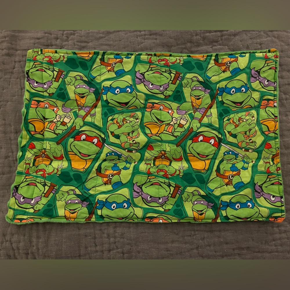 Teenage Mutant Ninja Turtles Weighted Lap Blanket Pad 2lbs Minky Green ASD